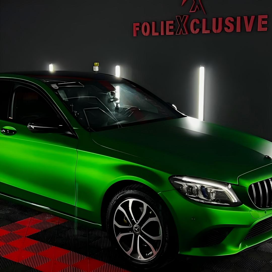 Matte Chrome Green Car Vinyl Wrap  review foliexclusive 02