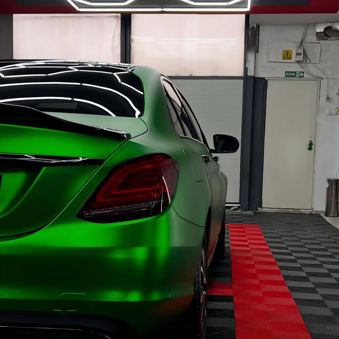 Matte Chrome Green Car Vinyl Wrap  review foliexclusive 05