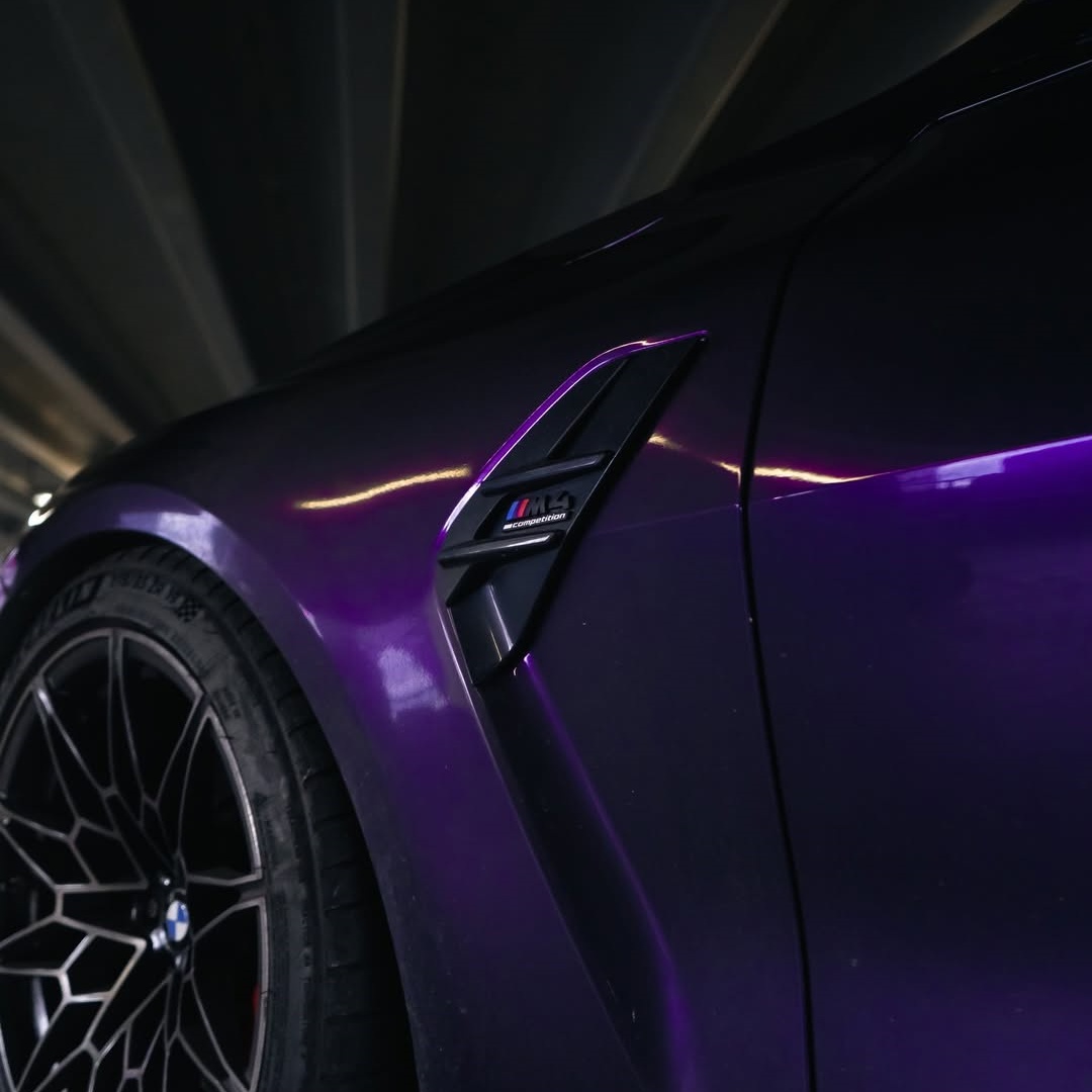 Gloss Metallic Ghost Midnight Purple Car Vinyl Wrap PET review 2