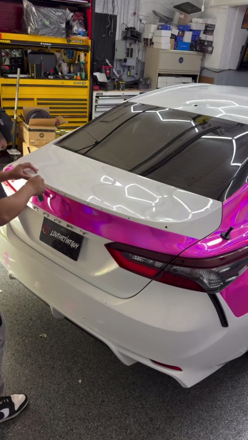 Gloss Pink Holographic Chrome Laser Car Vinyl Wrap Coupe BMW reviewed by