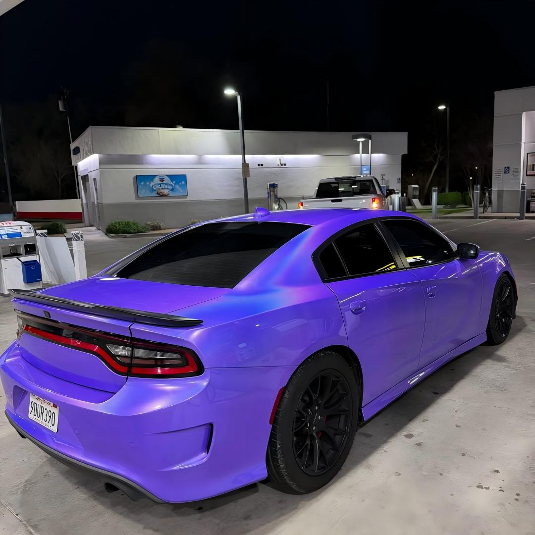 Gloss Metallic Rainbow Laser Purple  Light  Purple Car Vinyl Wrap review 1