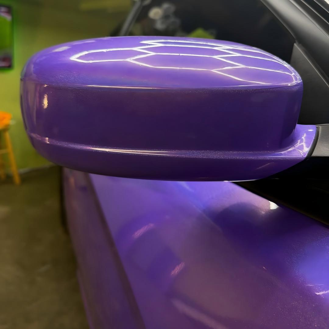 Gloss Metallic Rainbow Laser Purple  Light  Purple Car Vinyl Wrap review 3
