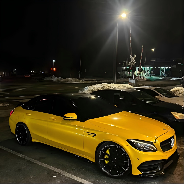 Gloss Metallic Golden Yellow Car Vinyl Wrap PET review 4