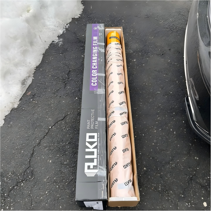 Gloss Metallic Golden Yellow Car Vinyl Wrap PET review 1