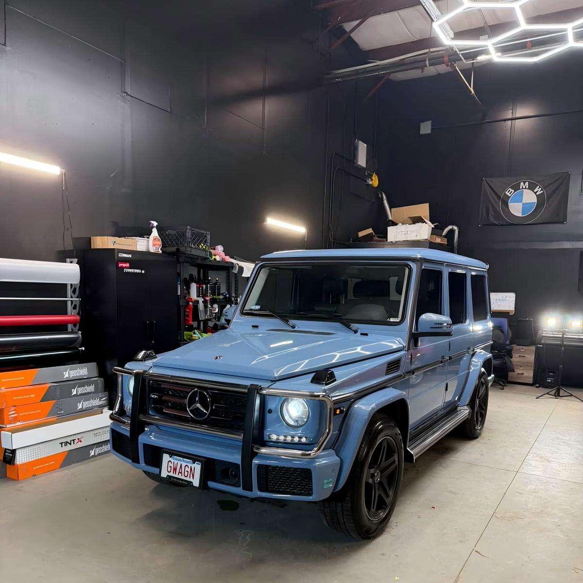 Gloss China Blue Car Vinyl Wrap PET review 2