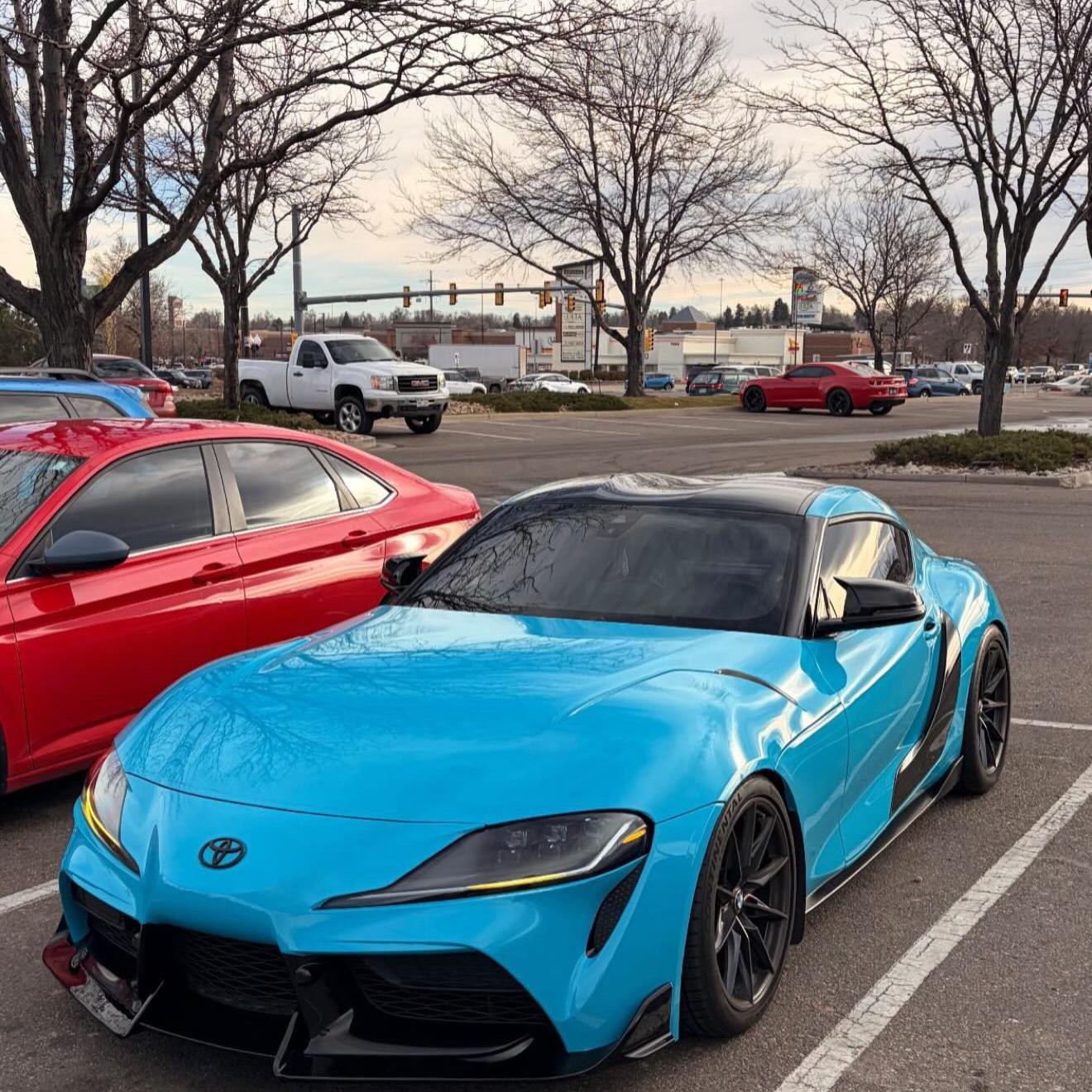 Gloss Miami Blue Car Vinyl Wrap Porsche PET review 1