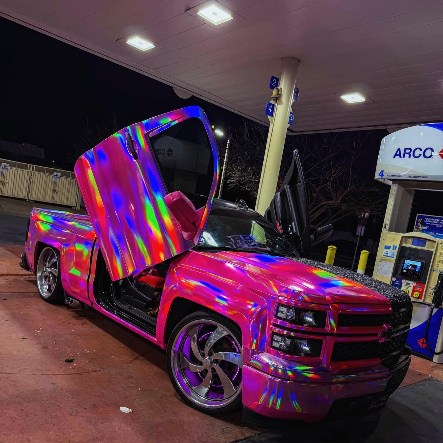 Gloss Pink Holographic Chrome Laser Car Vinyl Wrap Coupe BMW review chiinaxox 01