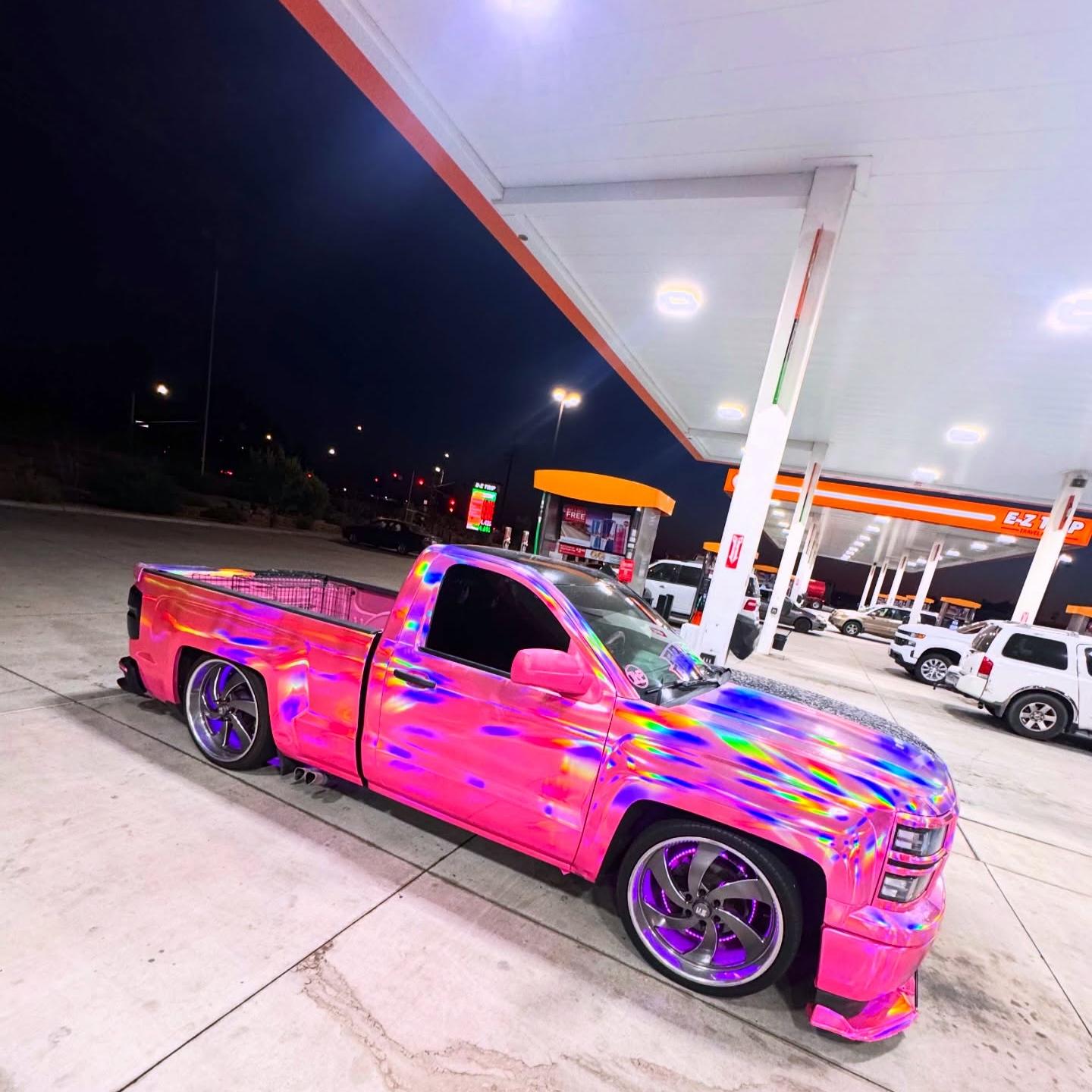 Gloss Pink Holographic Chrome Laser Car Vinyl Wrap Coupe BMW review chiinaxox 04