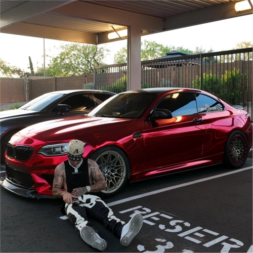 Gloss Mirror Chrome Candy Apple Red Car Vinyl Wrap PET reviewed bymike__maser