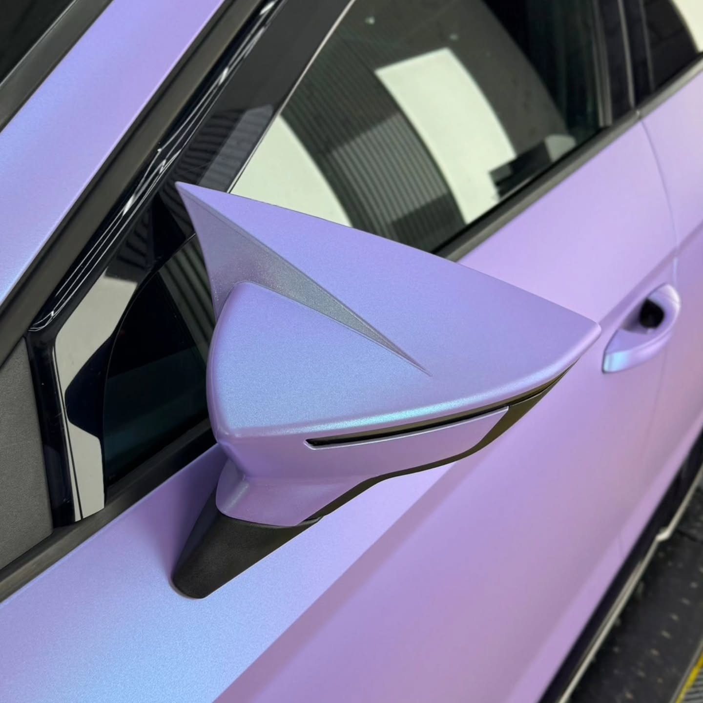 Matte Chameleon Glacial Frost Purple Car Vinyl Wrap PET review 0