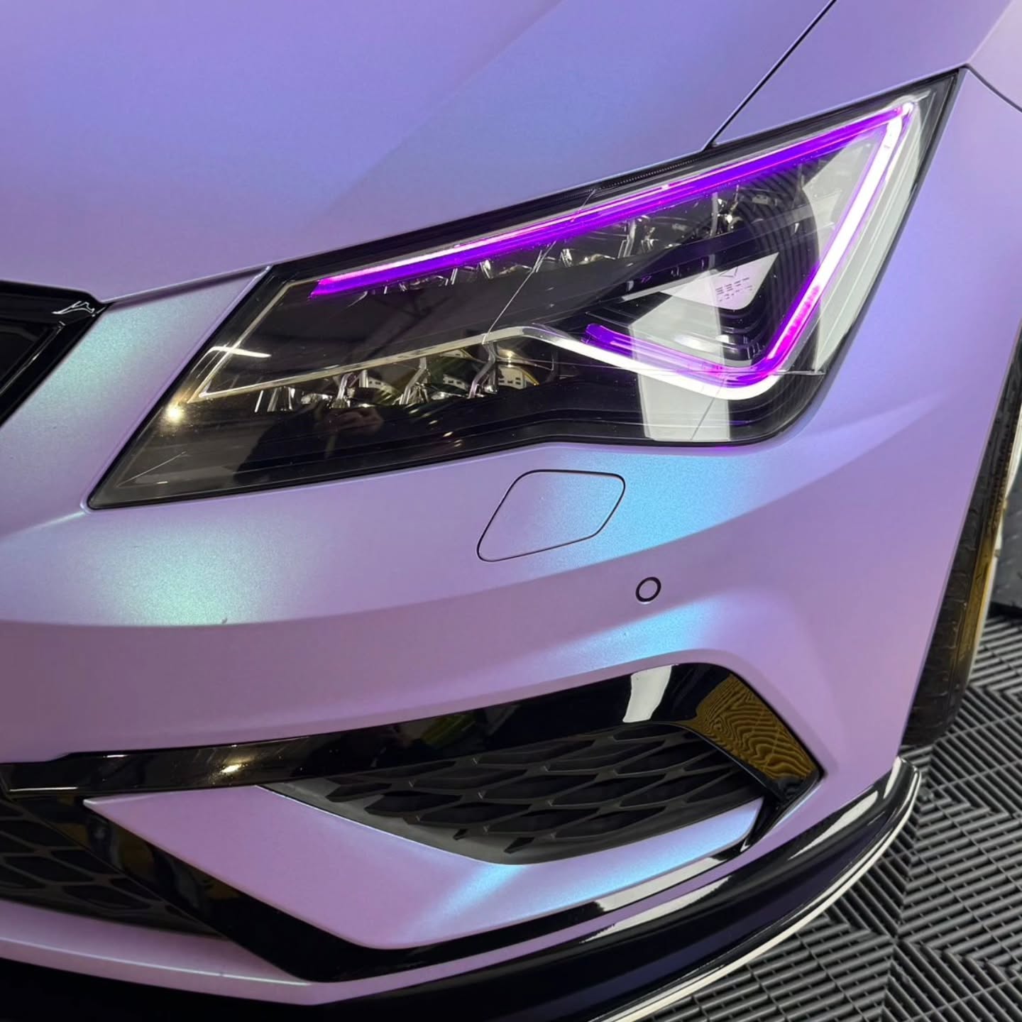Matte Chameleon Glacial Frost Purple Car Vinyl Wrap PET review 2