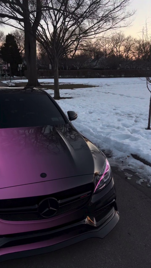 ALUKOVINYL Pink to Black Gradient Custom Printed Vinyl Wrap  reviewed by