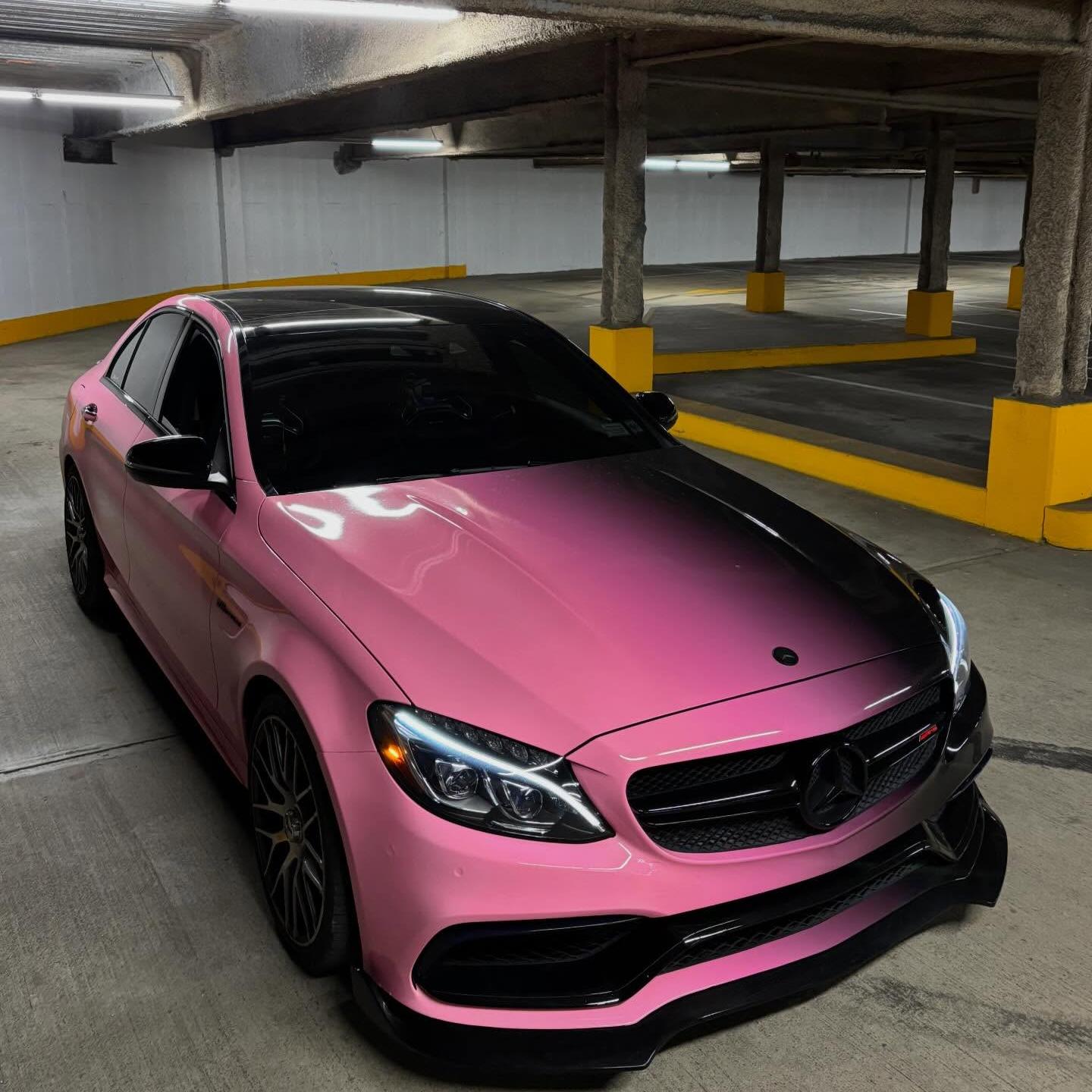 ALUKOVINYL Pink to Black Gradient Custom Printed Vinyl Wrap  review 1