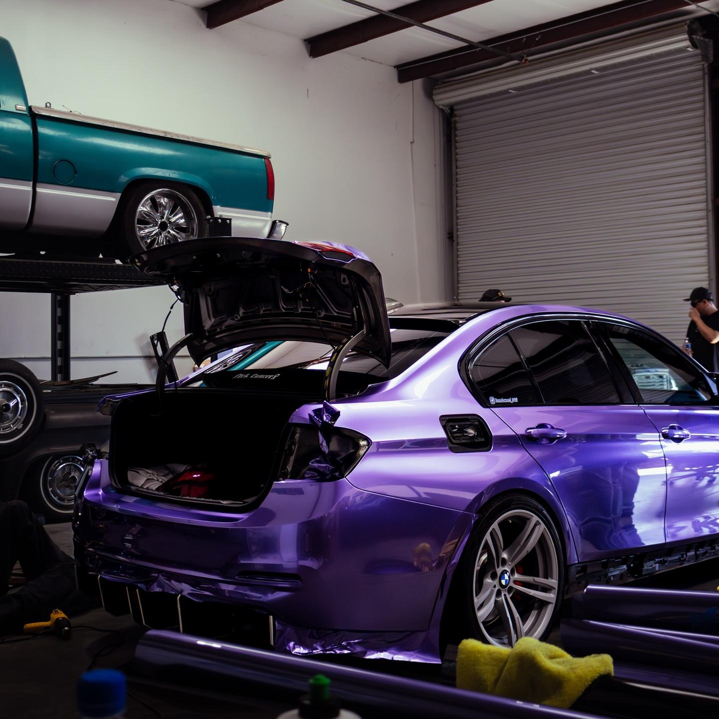 Gloss Metallic Viola Purple Car Vinyl Wrap PET review 5