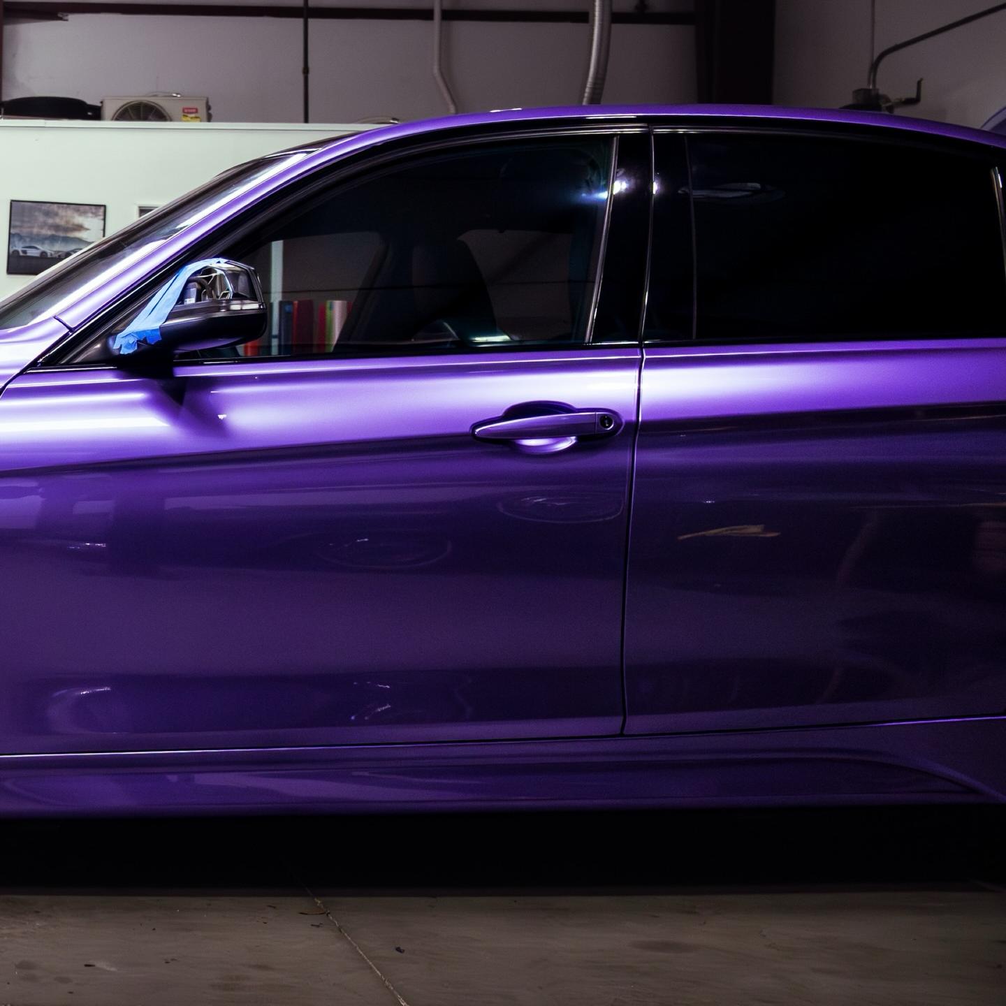 Gloss Metallic Viola Purple Car Vinyl Wrap PET review 7