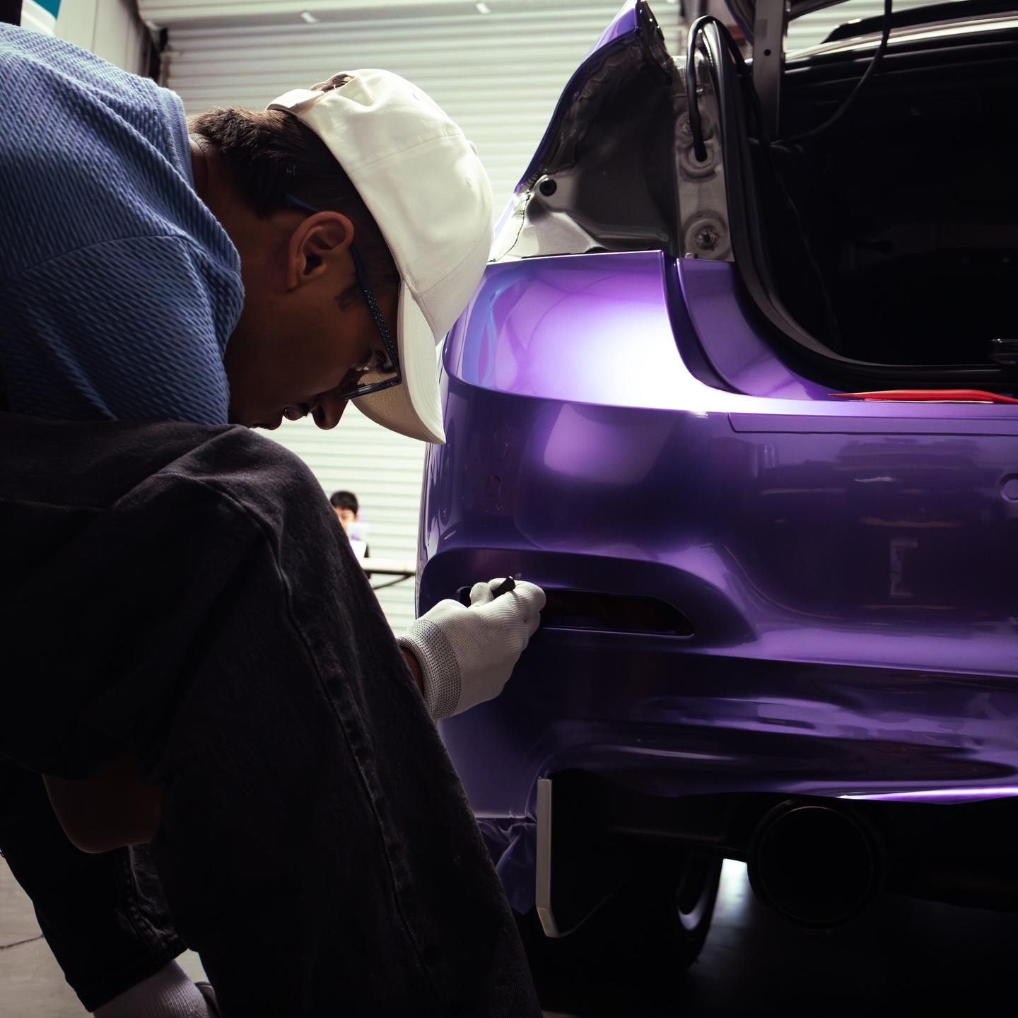 Gloss Metallic Viola Purple Car Vinyl Wrap PET review 1