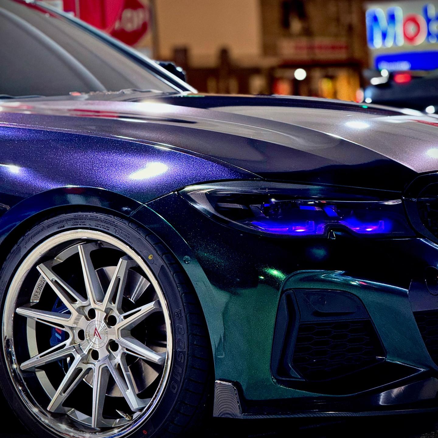 Gloss Metallic Chameleon Diamond Purple Green Car Vinyl Wrap PET review falsh 02