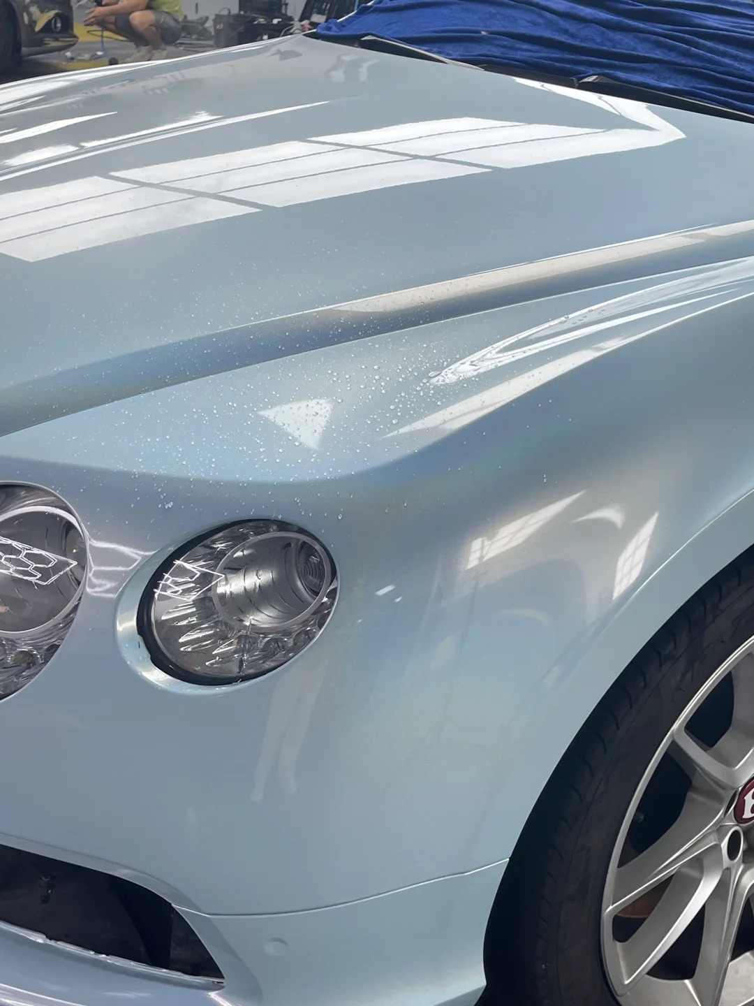 Gloss Metallic Rainbow Laser Sea Blue Car Vinyl Wrap review 0