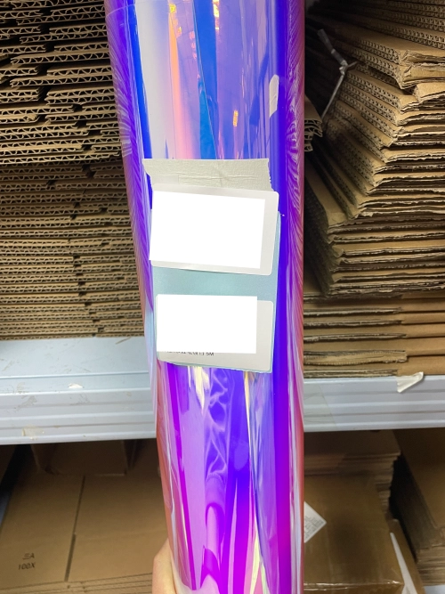 Gloss Rainbow Holographic Chrome White Car Vinyl Wrap PET reviewed by