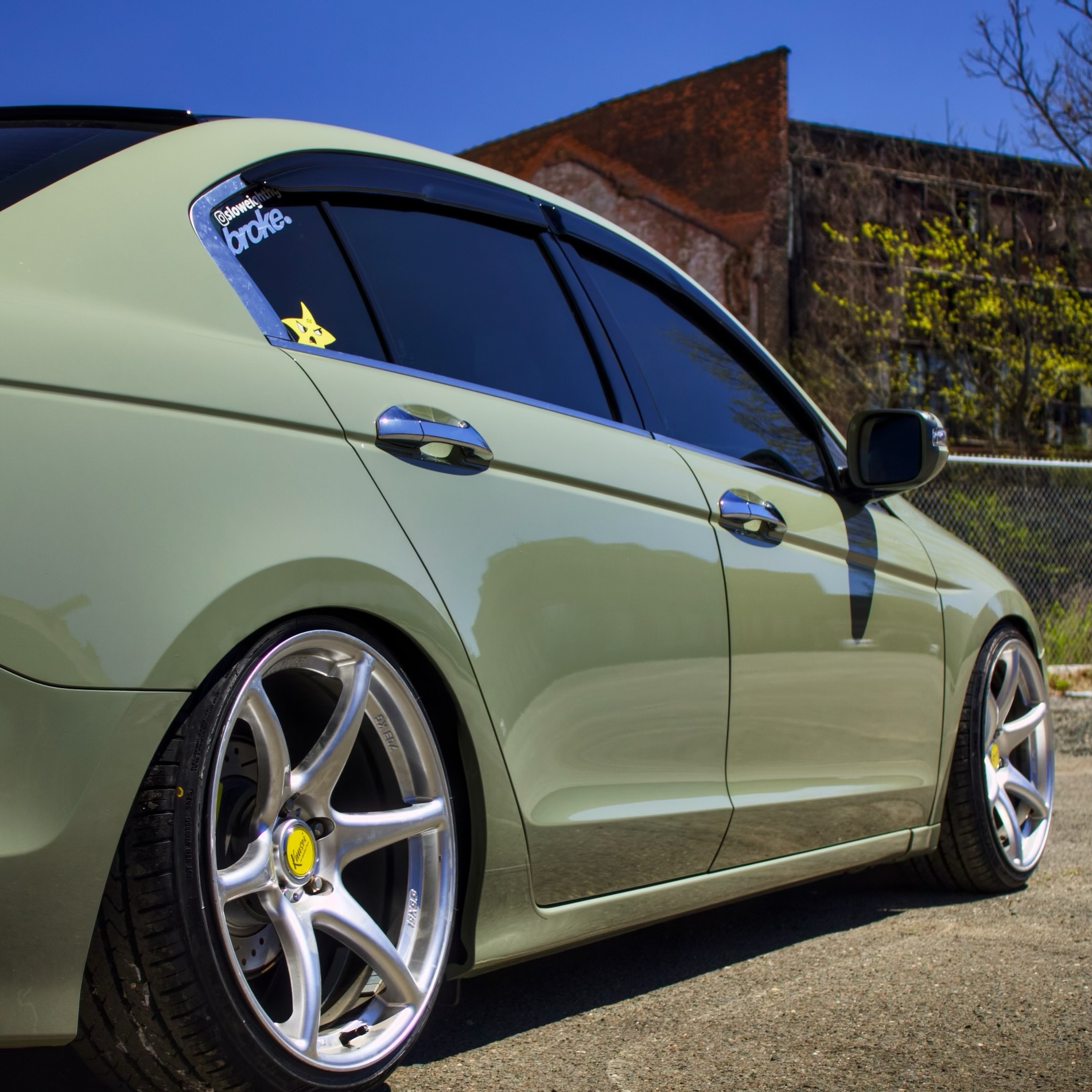 Gloss Light Khaki Green Car Vinyl Wrap review 1
