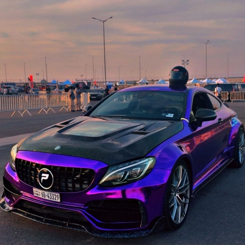 Gloss Purple Holographic Chrome Laser Car Vinyl Wrap reviewed by
