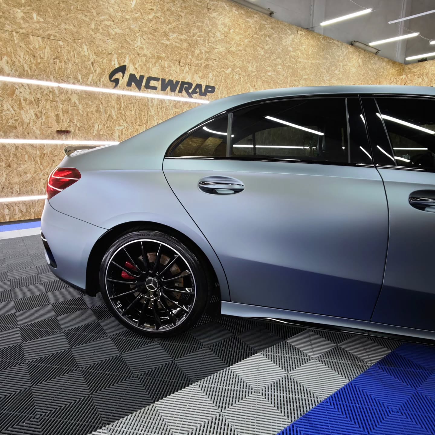 Ultra Matte Metallic Grey Blue Car Vinyl Wrap |Gray Blue Car Wrap PET review ncw 02