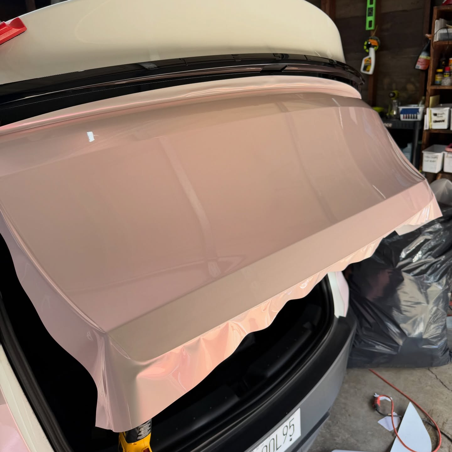 Gloss Metallic Chameleon Diamond Pollen Pink White Car Vinyl Wrap PET review 1