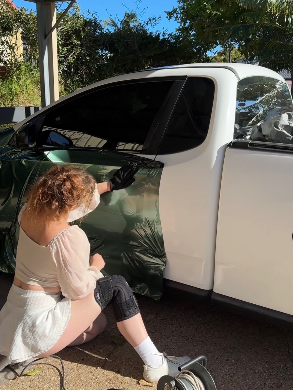 Gloss Metallic Emerald Green Car Vinyl Wrap PET review getitmyking 03