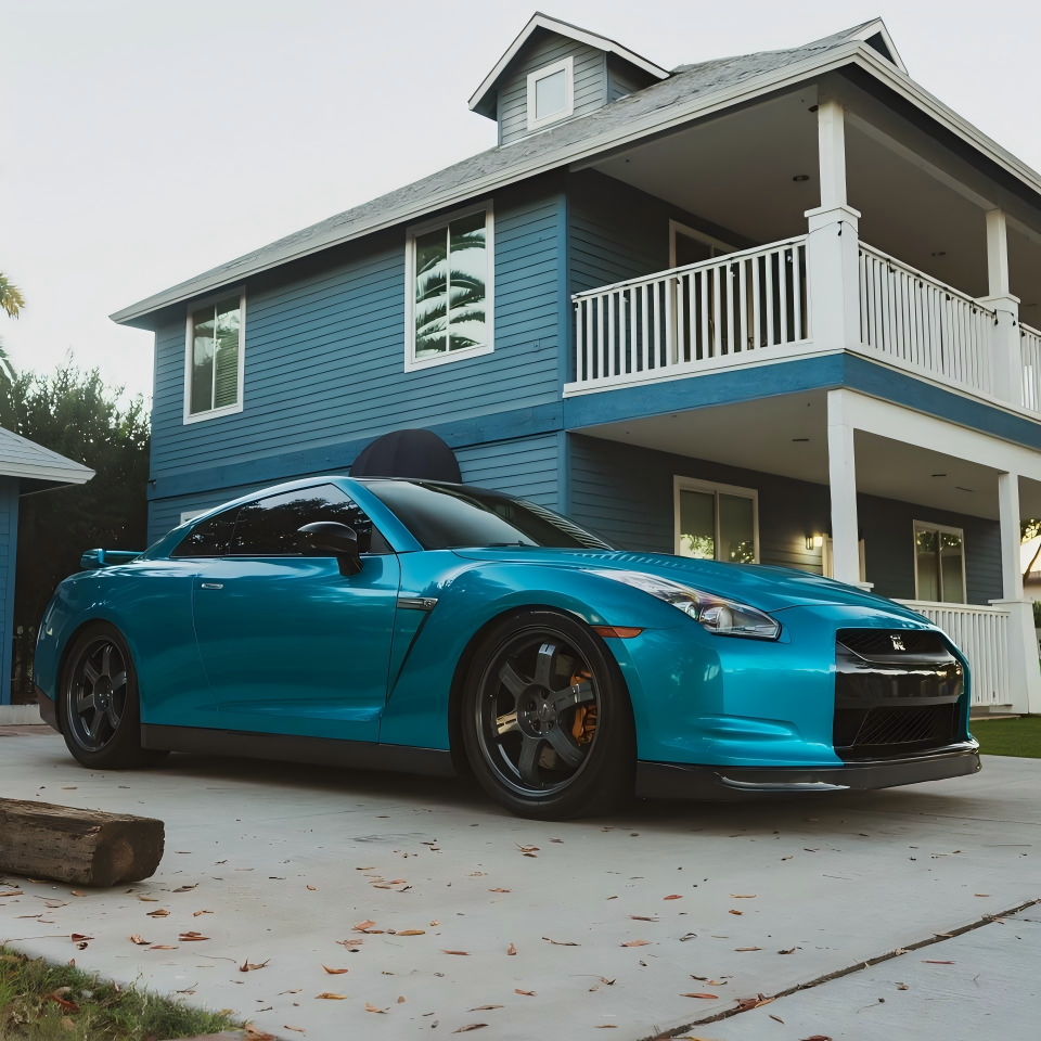 Gloss Metallic Atomic Teal Car Vinyl Wrap PET review Understand