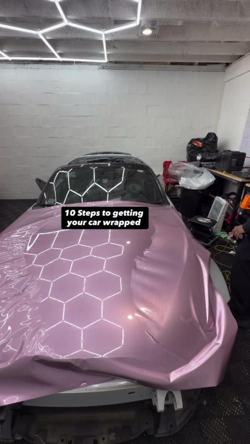 Gloss Metallic Passion Pink Car Vinyl Wrap Bentley GT PET reviewed by