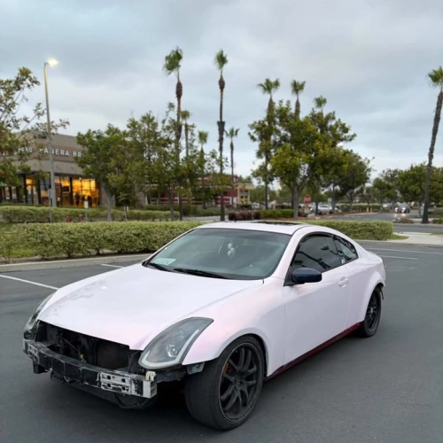 Gloss Metallic Chameleon Diamond Pollen Pink White Car Vinyl Wrap PET reviewed by