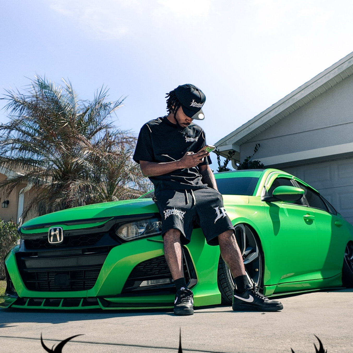 Glossy Apple Green Car Vinyl Wrap PET review blk_accord 01