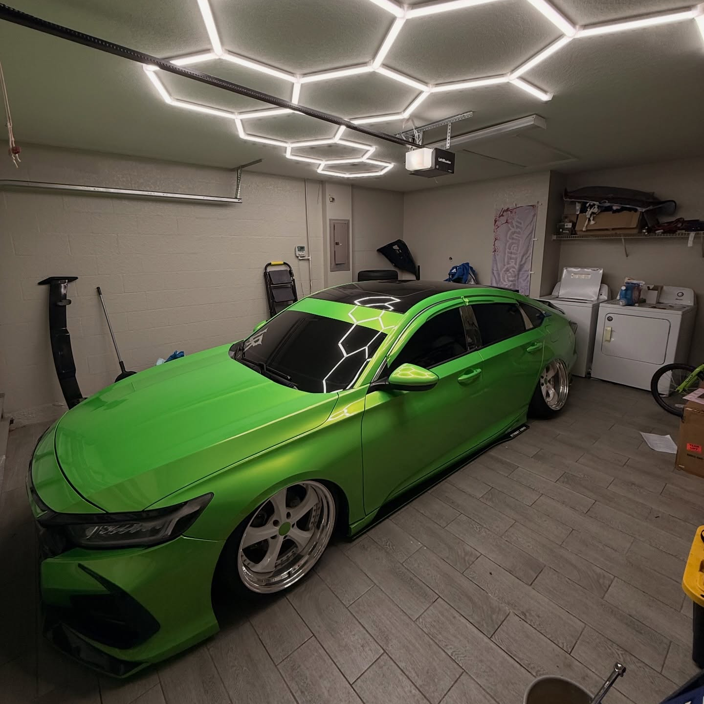 Glossy Apple Green Car Vinyl Wrap PET review blk_accord 03