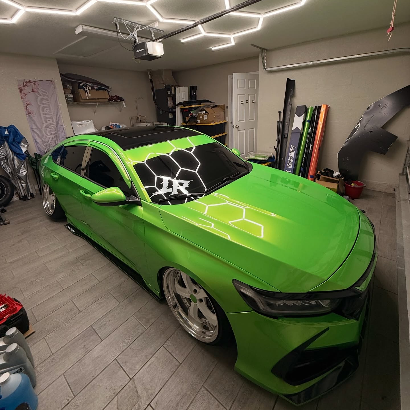 Glossy Apple Green Car Vinyl Wrap PET review blk_accord 04