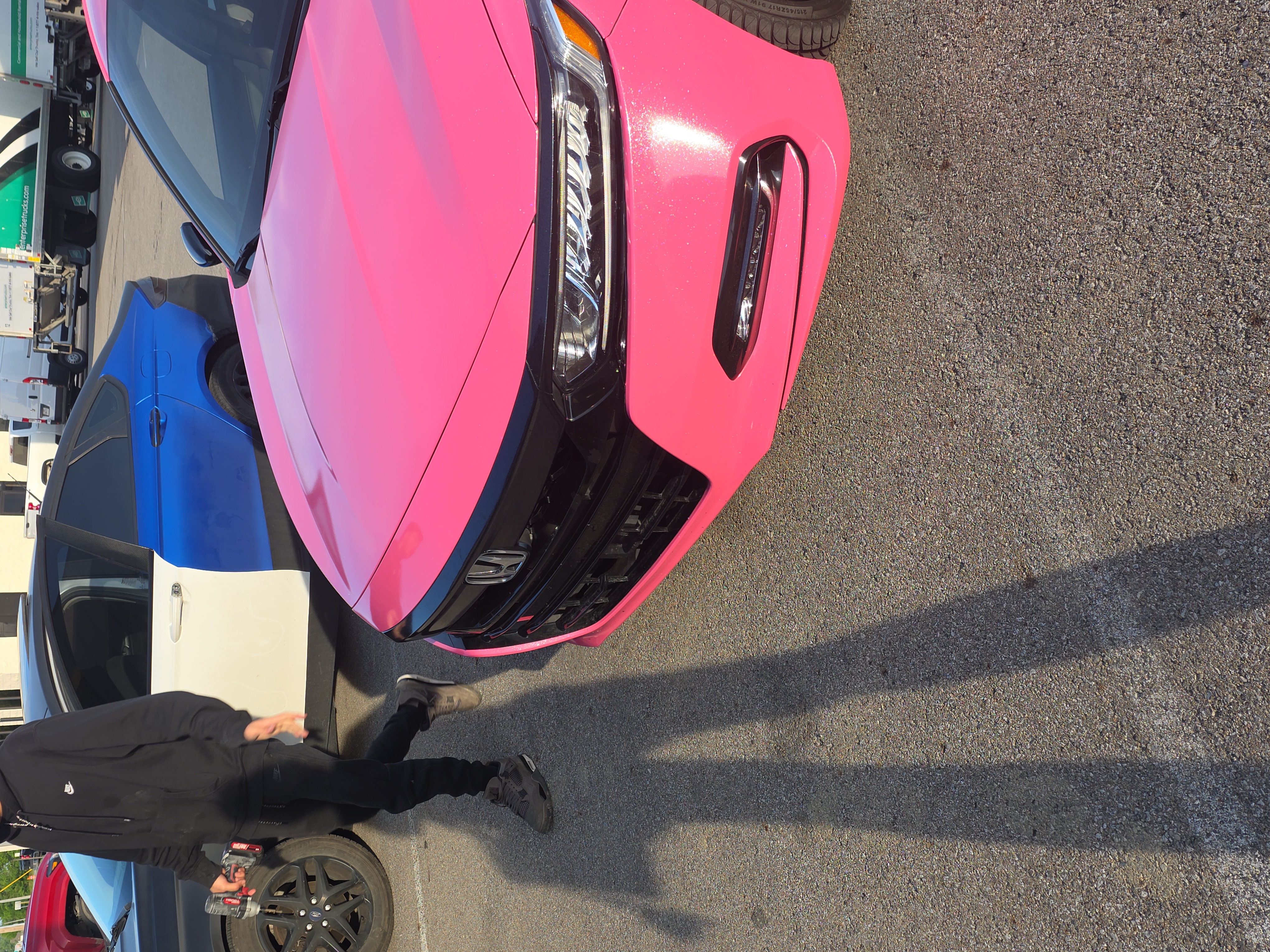 Gloss Metallic Sparkle Glitter Pink Car Vinyl Wrap  review Taylor 01