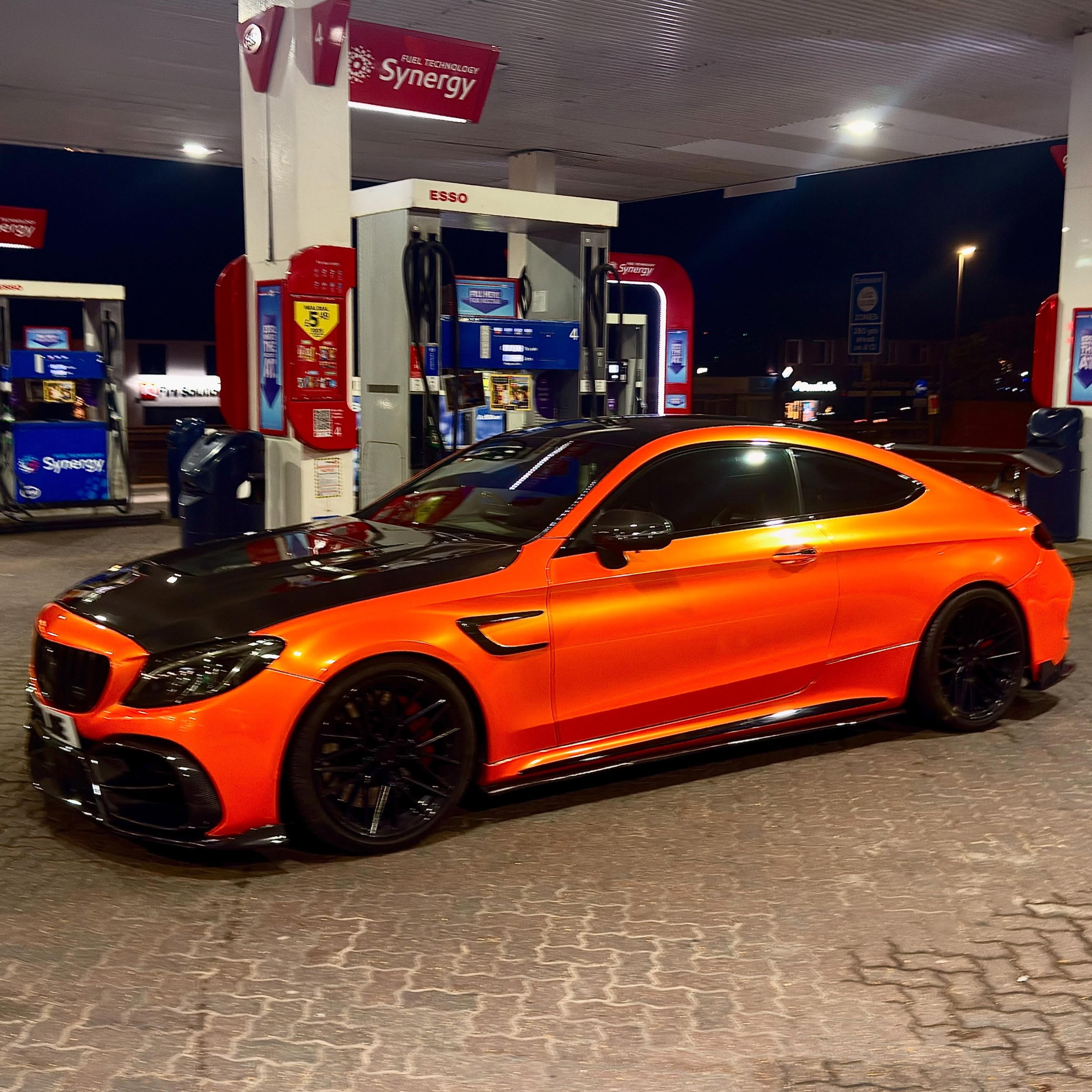 Gloss Metallic Fiery Orange Car Vinyl Wrap PET  review 4