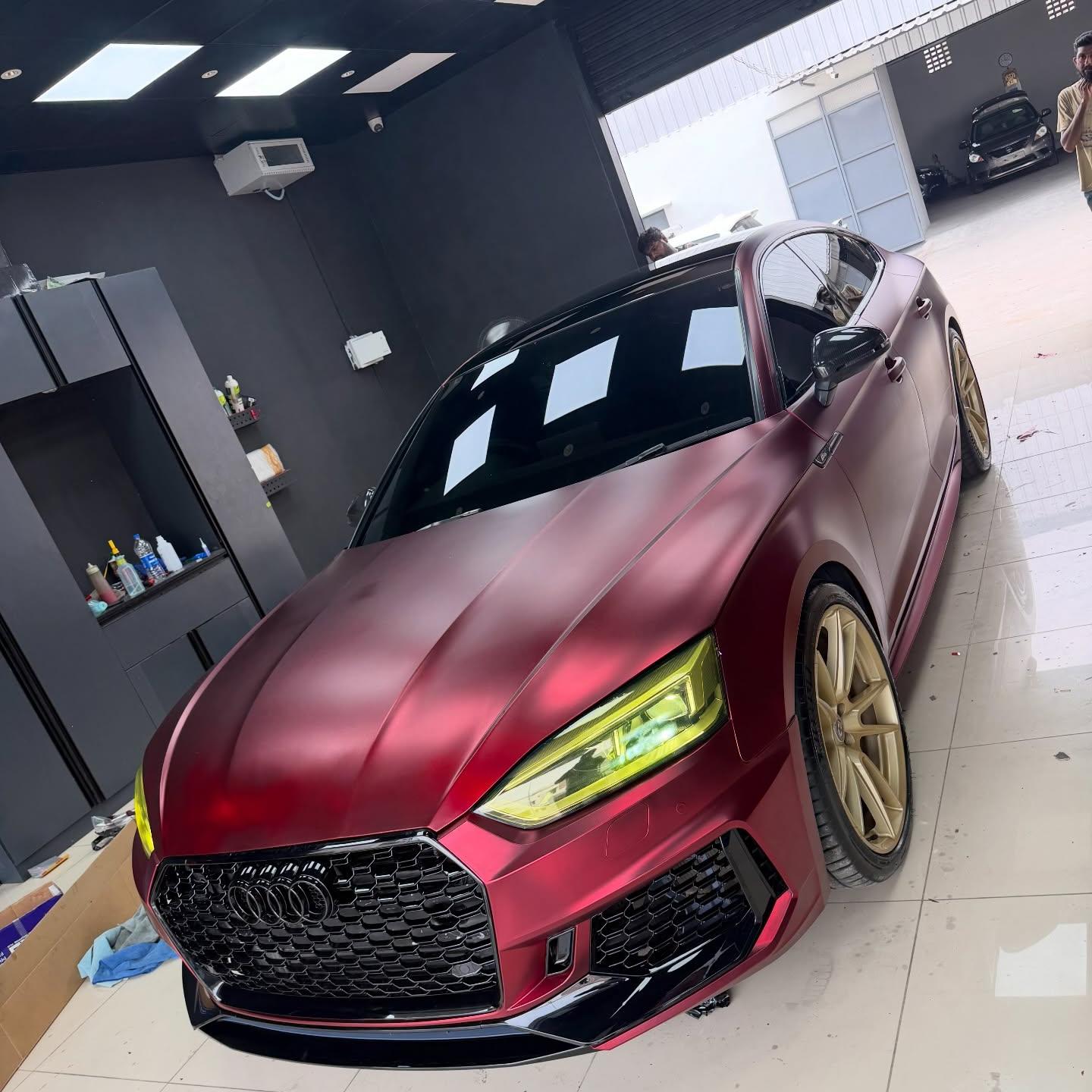 Satin Chrome Metallic Romanee Red Vinyl Wrap | Satin Romanee Red Metallic Chrome review 3