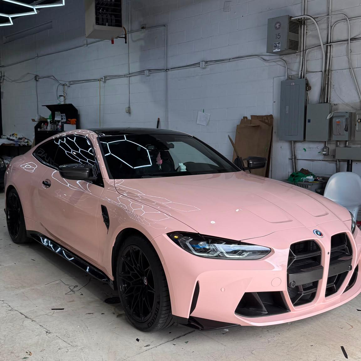 Gloss Pearl Baby Pink Car Vinyl Wrap PET review 5