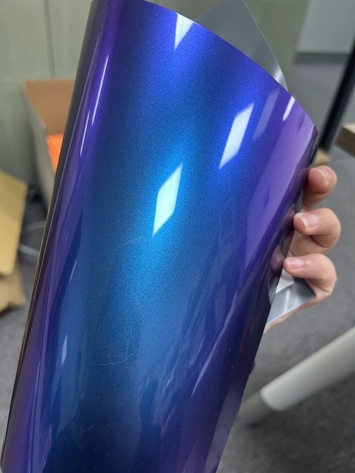 TPU Gloss Chameleon Blue Purple Colored PPF Paint Protection Film reviewed by
