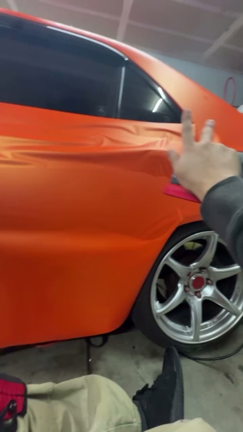 Ultimate Flat Matte Metallic Stunning Orange Car Vinyl Wrap PET reviewed by