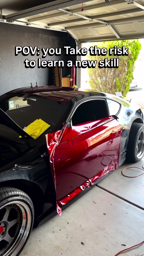 Ultra Glossy Liquid Dragon Red Car Vinyl Wrap PET reviewed by