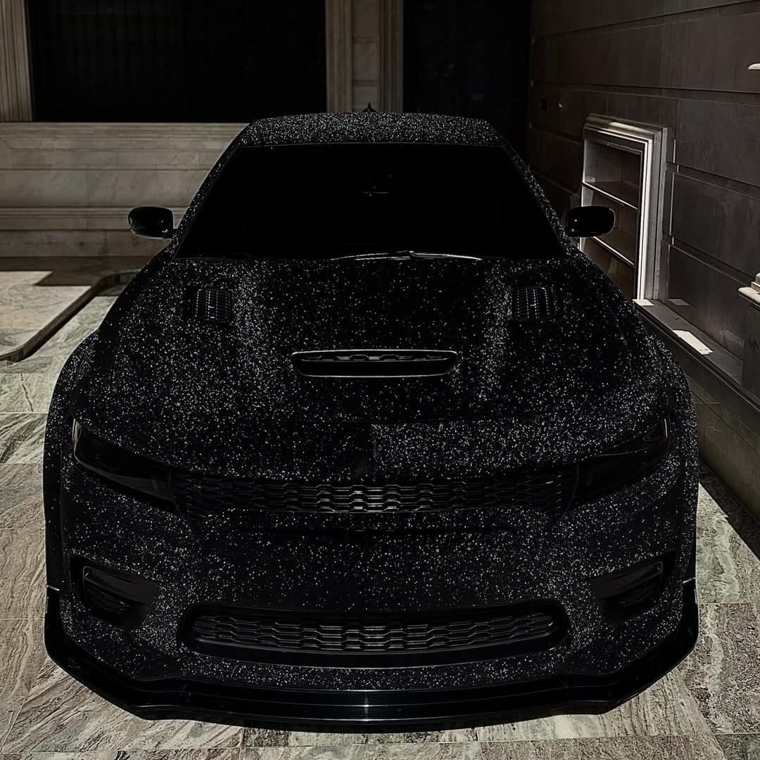 Matte Diamond Glitter Black Diamond Vinyl Wrap review hellcat 00