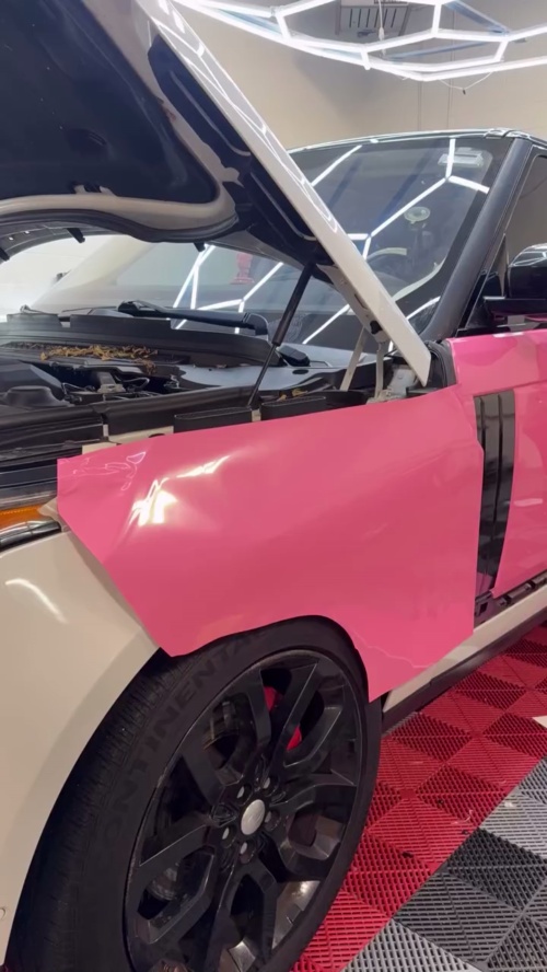 ALUKOVINYL Pink to Black Gradient Custom Printed Vinyl Wrap  reviewed by