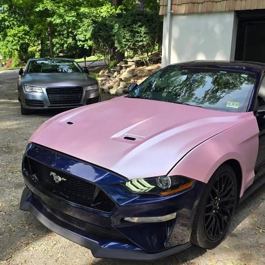 Matte Metallic Pearl Pink Car Vinyl Wrap PET review 0