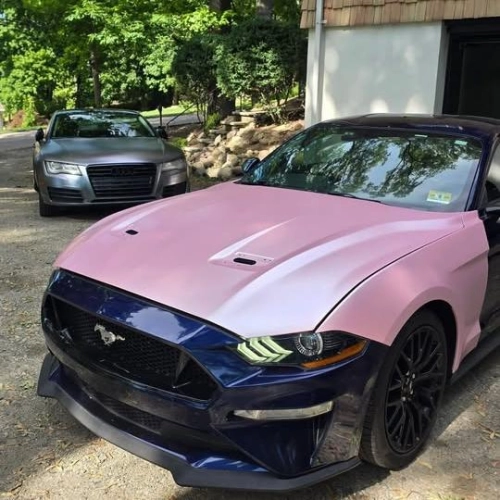 Matte Metallic Pearl Pink Car Vinyl Wrap PET reviewed by