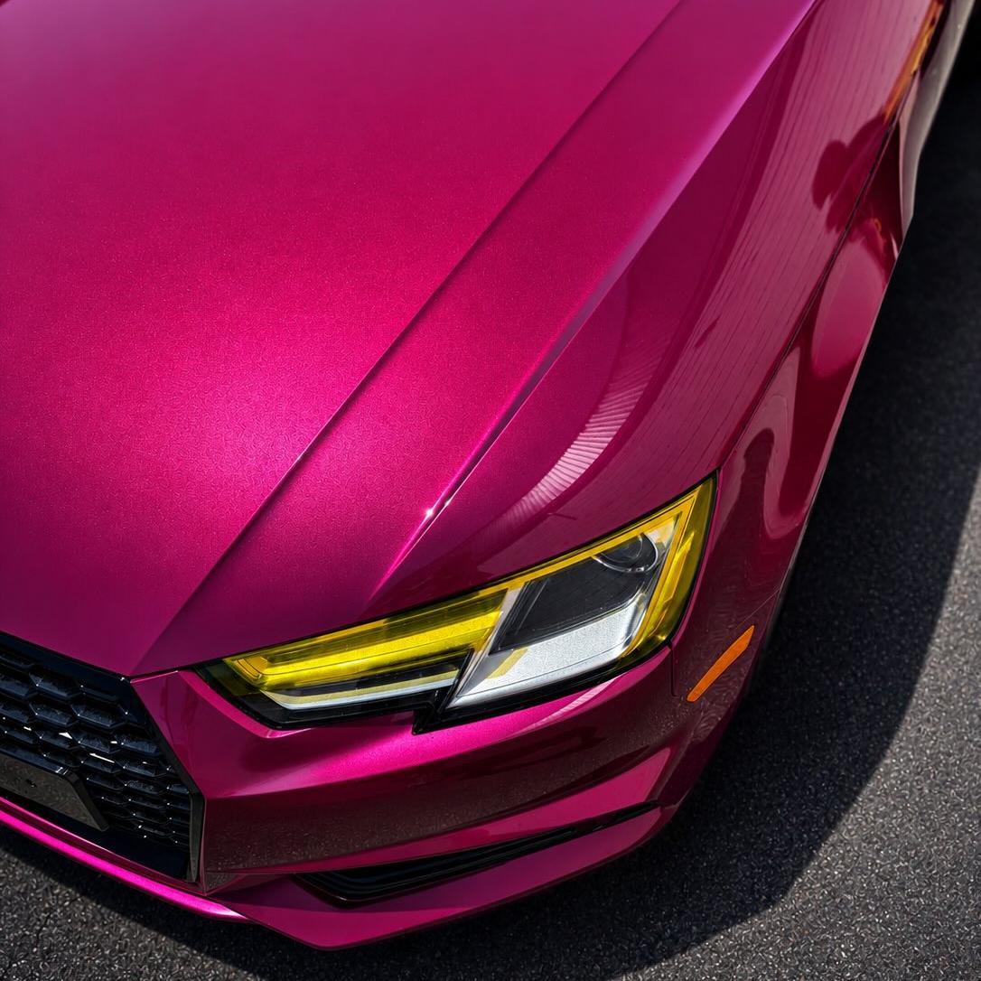 Gloss Metallic Rubellite Purple Car Vinyl Wrap PET  review 0