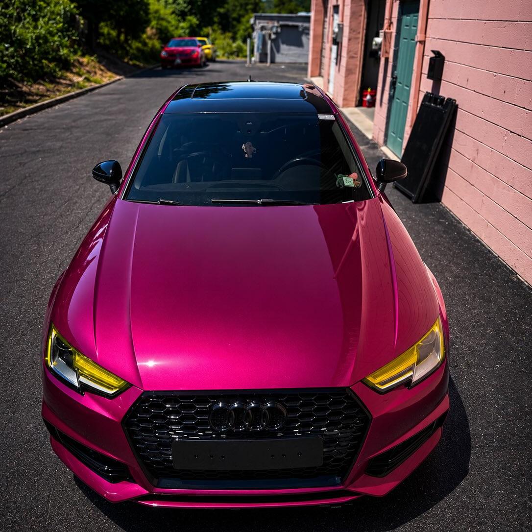 Gloss Metallic Rubellite Purple Car Vinyl Wrap PET  review 2