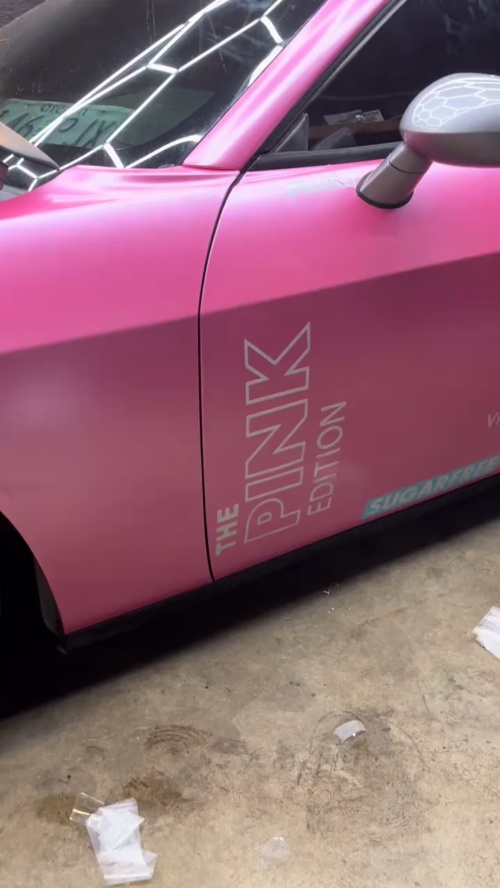 Matte Metallic Shell Pink Car Vinyl Wrap PET reviewed by