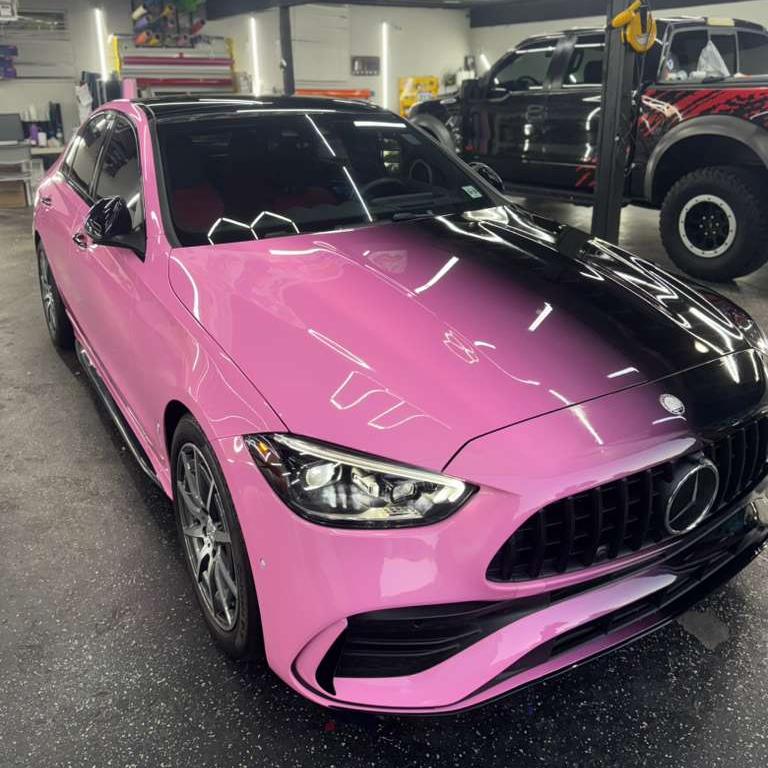 ALUKOVINYL Pink to Black Gradient Custom Printed Vinyl Wrap  review 1