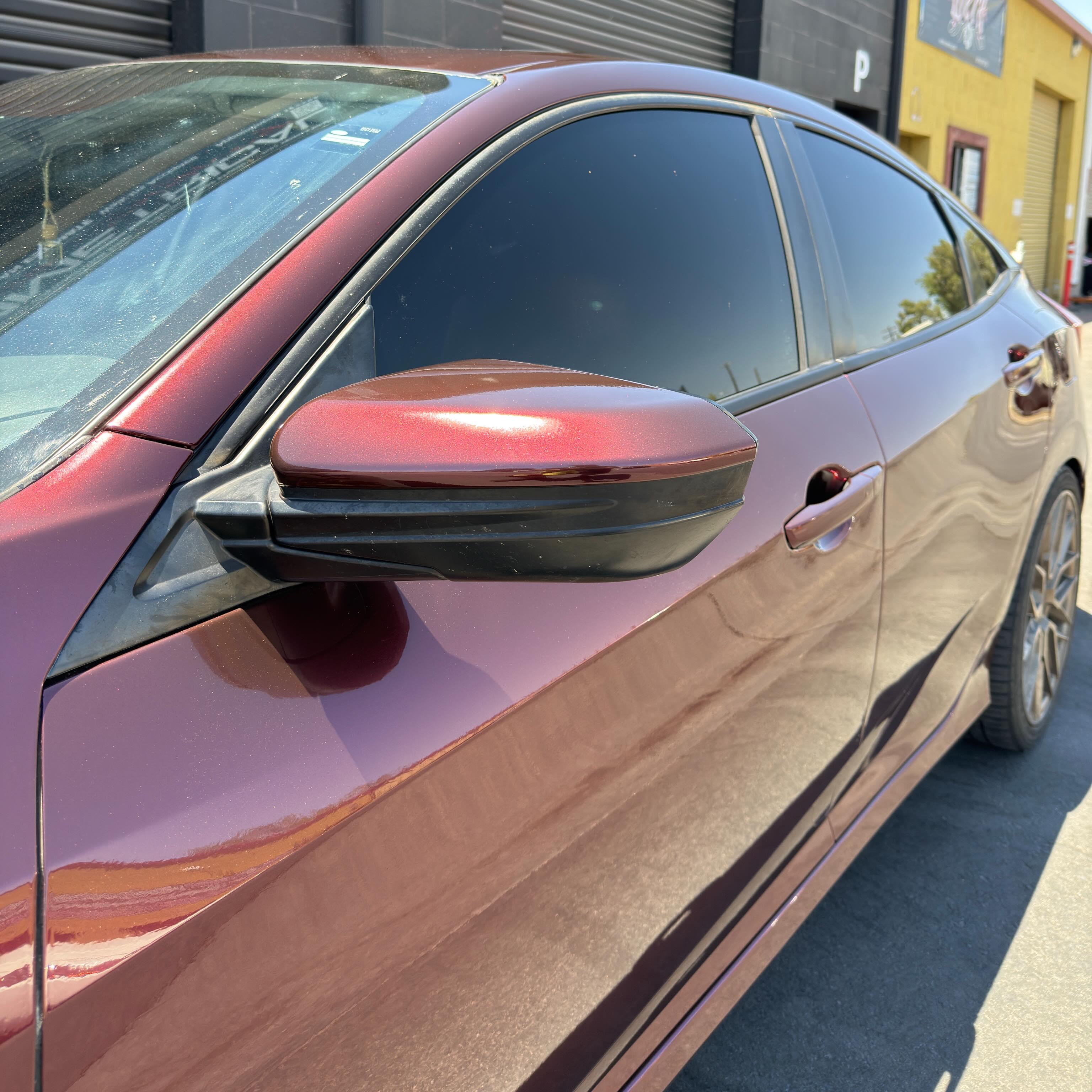 Gloss Metallic Plum Red Car Vinyl Wrap PET review 1